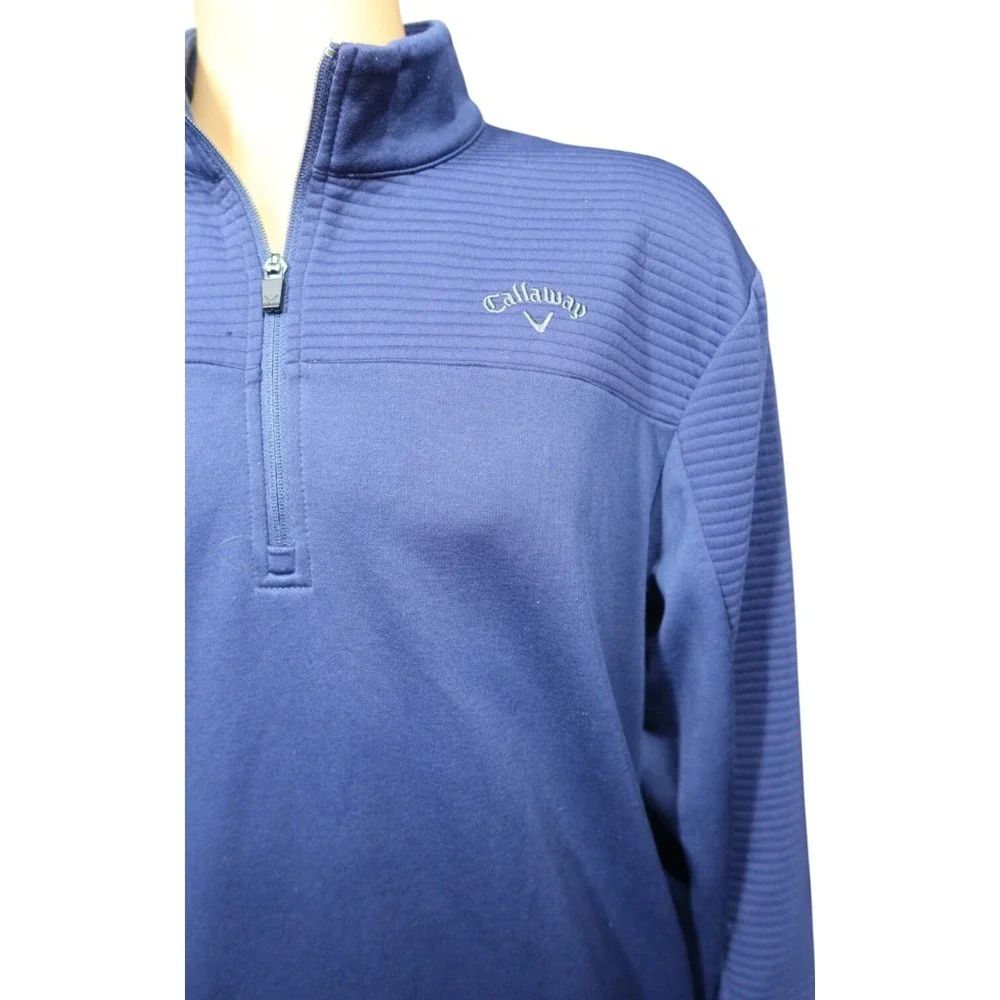 Callaway 1/4 Zip Sweatshirt Men's Size L Shacket Pullover‎ Blu